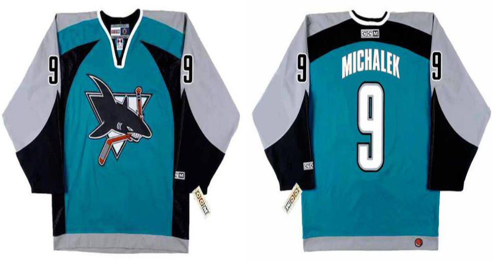 2019 Men San Jose Sharks 9 Michalek blue CCM NHL jersey